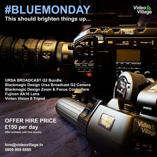 #happymonday 🥳 

Check out our new Blackmagic Design URSA Broadcast G2 camera bundle, on offer until the end of the month saving you £100 off rate card.

This camera is guaranteed to brighten up your day, with better low light performance than its predecessor thanks to the new and improved 6K sensor. 

#blackmagic #blackmagicdesign #camera #cameragear #camerahire #ursa #ursabroadcastG2 #broadcast #broadcasting #broadcastcamera 
#bluemonday @blackmagicnewsofficial