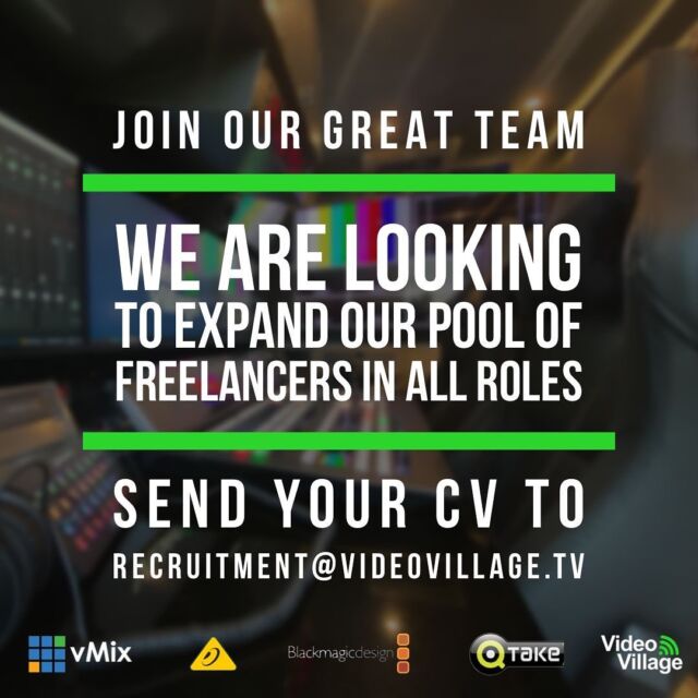 📣 CALLING ALL FREELANCERS 📣

Fancy working with the team at Video Village on some of our exciting projects? We’re currently looking for freelancers in all roles, and specifically seeking:

- Playback operators with Qtake experience 
- Camera Operators
- Engineers
- Racks Engineers
- Sound Operators
- Experience with Blackmagic workflows

Send your CV to our recruitment email address to be added to our books.

@blackmagicnewsofficial @qtake_hd #broadcast #broadcasting #freelance #freelancers #camera #cameraoperator #cameraop #qtake #playback #playbackoperator #engineer #broadcastengineer #crew #live #livestreaming #livesport
